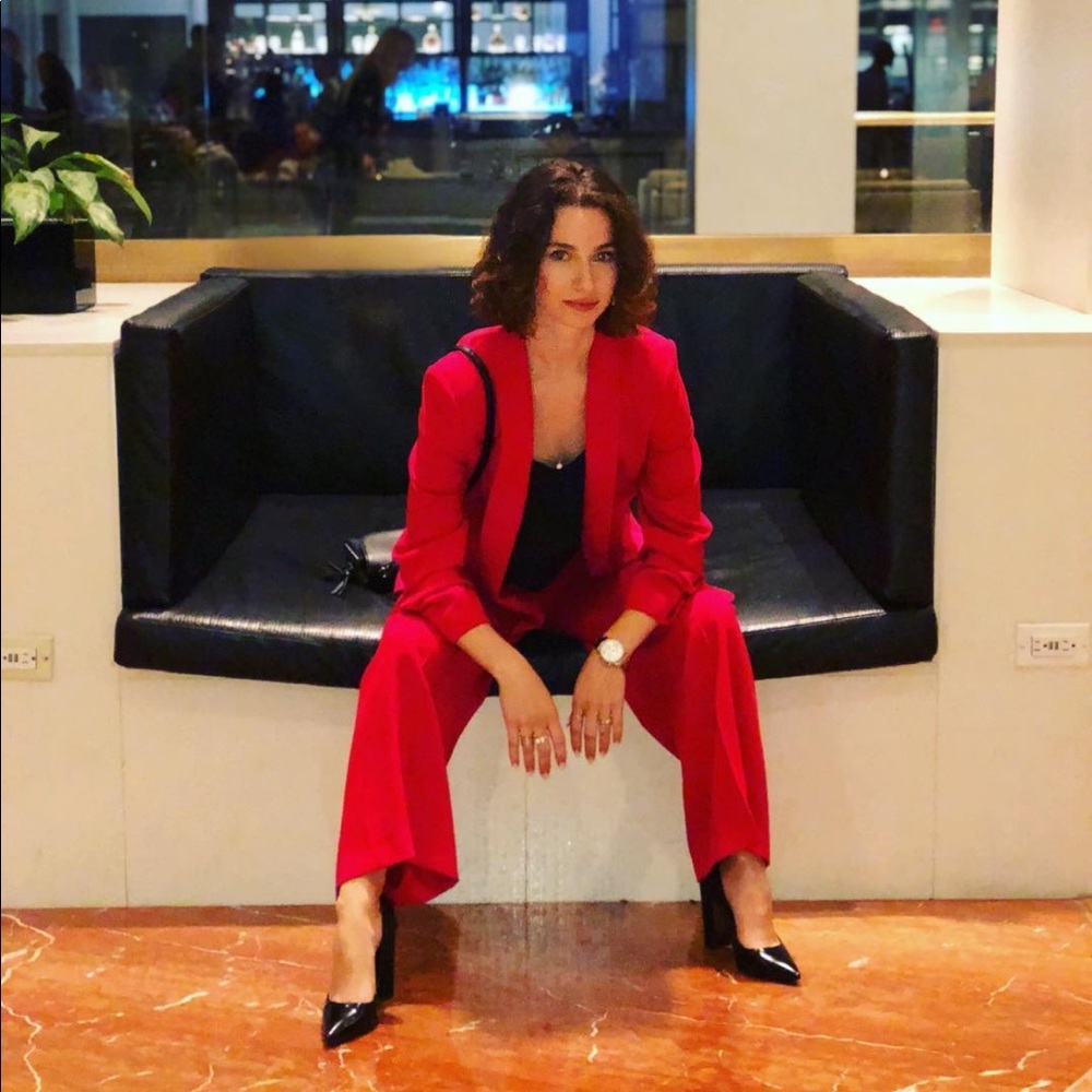 ZARA Red Pantsuit, Blazer and Pants - NEW